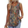 Zeagoo Womens Summer Sleeveless Tank Tops Crew Neck Babydoll Casual Tops(Aa Paisley Floral Print)