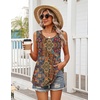 Zeagoo Womens Summer Sleeveless Tank Tops Crew Neck Babydoll Casual Tops(Aa Paisley Floral Print)