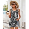 Zeagoo Womens Summer Sleeveless Tank Tops Crew Neck Babydoll Casual Tops(Black Grey Splatter Print)