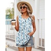 Zeagoo Womens Summer Sleeveless Tank Tops Crew Neck Babydoll Casual Tops(Blue Abstract Stripes)