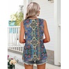 Zeagoo Womens Summer Sleeveless Tank Tops Crew Neck Babydoll Casual Tops(Blue Tapestry Paisley)