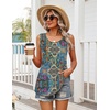 Zeagoo Womens Summer Sleeveless Tank Tops Crew Neck Babydoll Casual Tops(Blue Tapestry Paisley)