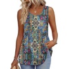 Zeagoo Womens Summer Sleeveless Tank Tops Crew Neck Babydoll Casual Tops(Blue Tapestry Paisley)