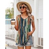 Zeagoo Womens Summer Sleeveless Tank Tops Crew Neck Babydoll Casual Tops(Brushstroke Stripe)