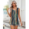 Zeagoo Womens Summer Sleeveless Tank Tops Crew Neck Babydoll Casual Tops(Brushstroke Stripe)