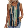 Zeagoo Womens Summer Sleeveless Tank Tops Crew Neck Babydoll Casual Tops(Brushstroke Stripe)