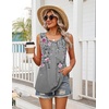 Zeagoo Womens Summer Sleeveless Tank Tops Crew Neck Babydoll Casual Tops(Grey Pink Floral)