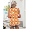 Zeagoo Womens Summer Sleeveless Tank Tops Crew Neck Babydoll Casual Tops(Orange Ethnic Print)