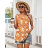 Zeagoo Womens Summer Sleeveless Tank Tops Crew Neck Babydoll Casual Tops(Orange Ethnic Print)