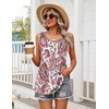 Zeagoo Womens Summer Sleeveless Tank Tops Crew Neck Babydoll Casual Tops(Pink Paisley Floral)