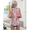 Zeagoo Womens Summer Sleeveless Tank Tops Crew Neck Babydoll Casual Tops(Pink Paisley Floral)