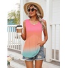 Zeagoo Womens Summer Sleeveless Tank Tops Crew Neck Babydoll Casual Tops(Sunset Ombre)