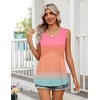 Zeagoo Womens Summer Sleeveless Tank Tops Crew Neck Babydoll Casual Tops(Sunset Ombre)