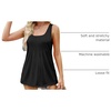 Zeagoo Women’s Summer Tank Tops Pleated Square Neck Flowy Tunic Top(Black)