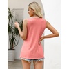 Zeagoo Women’s Summer Tank Tops Pleated Square Neck Flowy Tunic Top(Coral)