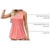 Zeagoo Women’s Summer Tank Tops Pleated Square Neck Flowy Tunic Top(Coral)