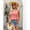Zeagoo Women’s Summer Tank Tops Pleated Square Neck Flowy Tunic Top(Coral)