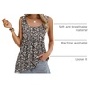 Zeagoo Women’s Summer Tank Tops Pleated Square Neck Flowy Tunic Top(Floral Black)