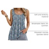 Zeagoo Women’s Summer Tank Tops Pleated Square Neck Flowy Tunic Top(Floral Blue)