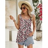 Zeagoo Women’s Summer Tank Tops Pleated Square Neck Flowy Tunic Top(Floral Daisies)