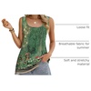 Zeagoo Women’s Summer Tank Tops Pleated Square Neck Flowy Tunic Top(Floral Green)