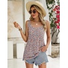 Zeagoo Women’s Summer Tank Tops Pleated Square Neck Flowy Tunic Top(Floral Pink)