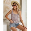 Zeagoo Women’s Summer Tank Tops Pleated Square Neck Flowy Tunic Top(Floral Pink)