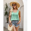 Zeagoo Women’s Summer Tank Tops Pleated Square Neck Flowy Tunic Top(Mint Green)
