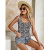 Zeagoo Women’s Summer Tank Tops Pleated Square Neck Flowy Tunic Top(Multicolor Floral)
