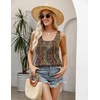 Zeagoo Women’s Summer Tank Tops Pleated Square Neck Flowy Tunic Top(Mz721)