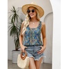 Zeagoo Women’s Summer Tank Tops Pleated Square Neck Flowy Tunic Top(Mz779)