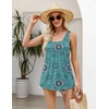 Zeagoo Women’s Summer Tank Tops Pleated Square Neck Flowy Tunic Top(Mz858)