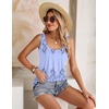 Zeagoo Women’s Summer Tank Tops Pleated Square Neck Flowy Tunic Top(Sf166)