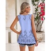 Zeagoo Women’s Summer Tank Tops Pleated Square Neck Flowy Tunic Top(Sf166)