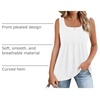 Zeagoo Women’s Summer Tank Tops Pleated Square Neck Flowy Tunic Top(White)