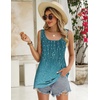 Zeagoo Women’s Summer Tank Tops Pleated Square Neck Flowy Tunic Top(Xh363)