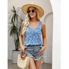 Zeagoo Women’s Summer Tank Tops Pleated Square Neck Flowy Tunic Top(Xh41)