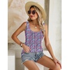 Zeagoo Women’s Summer Tank Tops Pleated Square Neck Flowy Tunic Top(Xh481)