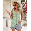 Zeagoo Women’s Summer Tank Tops Pleated Square Neck Flowy Tunic Top(Xh534)