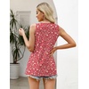 Zeagoo Women’s Summer Tank Tops Pleated Square Neck Flowy Tunic Top(Xh546)