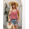 Zeagoo Women’s Summer Tank Tops Pleated Square Neck Flowy Tunic Top(Xh546)