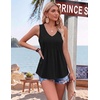 Zeagoo Womens Tank Tops 2026 Sleeveless Pleated V Neck Loose Fit Summer Clothes Flowy Boho Shirts(Black)