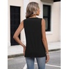 Zeagoo Womens Tank Tops 2026 Sleeveless Pleated V Neck Loose Fit Summer Clothes Flowy Boho Shirts(Black)