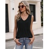 Zeagoo Womens Tank Tops 2026 Sleeveless Pleated V Neck Loose Fit Summer Clothes Flowy Boho Shirts(Black)