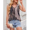 Zeagoo Womens Tank Tops 2026 Sleeveless Pleated V Neck Loose Fit Summer Clothes Flowy Boho Shirts(Boho Cx278)