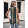 Zeagoo Womens Tank Tops 2026 Sleeveless Pleated V Neck Loose Fit Summer Clothes Flowy Boho Shirts(Floral Cx289)