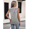 Zeagoo Womens Tank Tops 2026 Sleeveless Pleated V Neck Loose Fit Summer Clothes Flowy Boho Shirts(Floral Hf36)