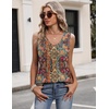 Zeagoo Womens Tank Tops 2026 Sleeveless Pleated V Neck Loose Fit Summer Clothes Flowy Boho Shirts(Floral Mz721)