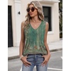 Zeagoo Womens Tank Tops 2026 Sleeveless Pleated V Neck Loose Fit Summer Clothes Flowy Boho Shirts(Floral Mz839)