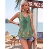 Zeagoo Womens Tank Tops 2026 Sleeveless Pleated V Neck Loose Fit Summer Clothes Flowy Boho Shirts(Floral Mz839)